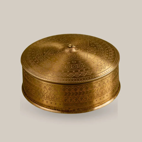 Golden Brass Masala Box